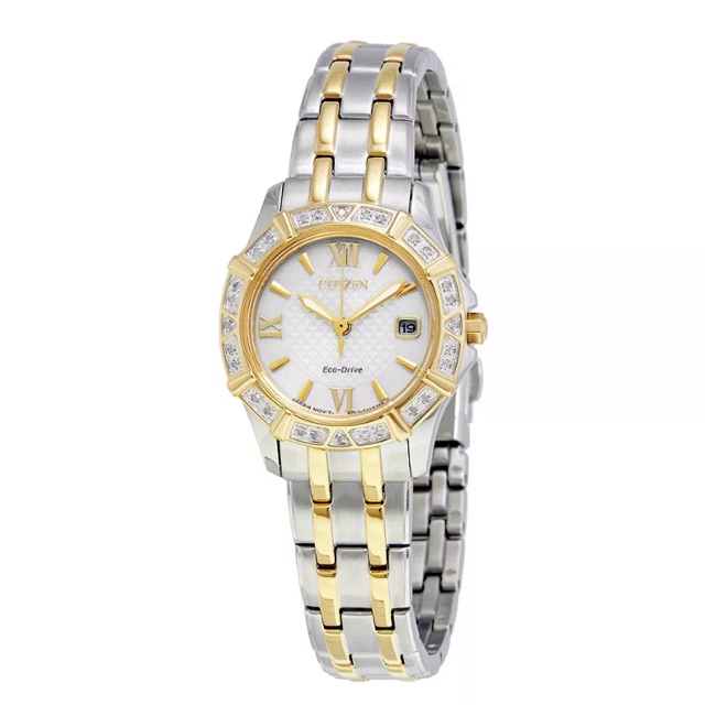 Citizen Eco-Drive Women's Diamond Accents Two Tone 26mm Watch EW2364-50A