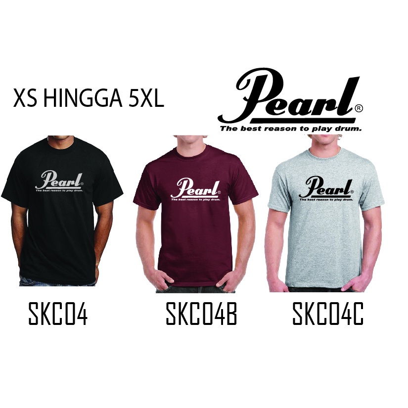 เสื้อยืด COTTON PEARL DRUM BRAND ( BLACK/MAROON/ASH GREY)