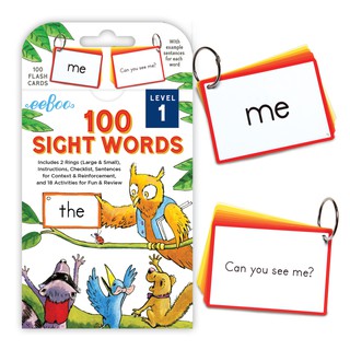 eeBoo 100 Sight Words Level 1 - FLSW1 - บัตรคำศัพท์ในชีวิตประจำวัน 1