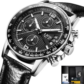 LIGE Brand LIGE 2017 new men s watches quartz watch men Chronograph waterproof 30M sports steel