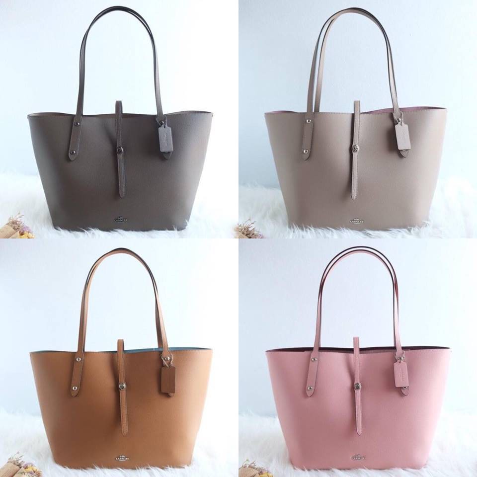 Coach กระเป๋าสะพายไหล่ กระเป๋าสะพาย Coach New Coach กระเป๋า tote 12”  รุ่น MARKET TOTE COACH  กระเป๋