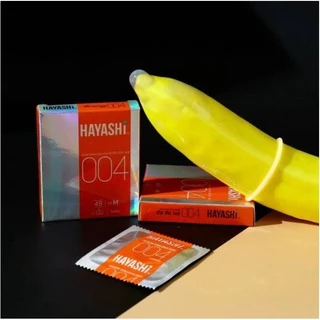 Hayashi 004 ถุงยางอนามัย ฮายาชิ แบบกระชับ ขนาด 49 มม. บาง 0.04 มม.( 6 กล่อง)