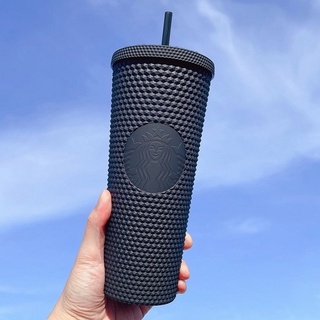 🔥พร้อมส่ง🔥starbucks cup ไทย starbucks tumbler หนาม แก้วสตาร์บัคส์ของแท้ สตาร์บัคส์ แก้ว หนามด้วยฟาง 24oz Diamond Studded【Goob】