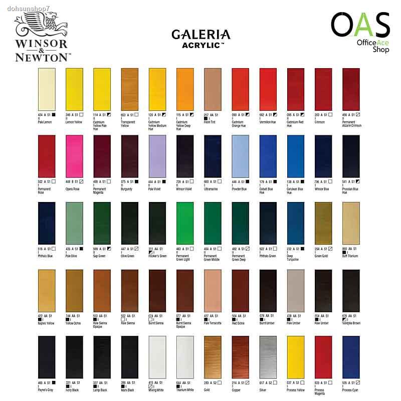 จัดส่งเฉพาะจุด จัดส่งในกรุงเทพฯWinsor &amp; Newton Galeria Acrylic Colours สีอะคริลิค แกเลอเรีย 60ml (Set 1/3 No.060-No.283)