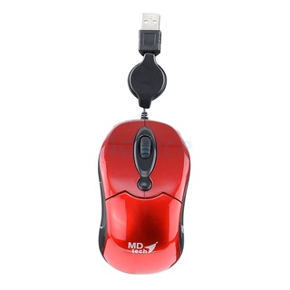 USB MOUSE MD-TECH (LX-20) RED/BACK (เก็บสาย)(By Shopee  SuperIphone1234)