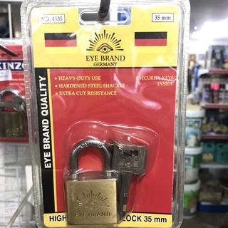 Eye brand Germany High Security Padlock 35mm กุญแจทองเหลืองแท้ คอสั้น กุญเเจล้อคบ้าน ตราตา แท้ 100% อุปกรณ์กันขโมย