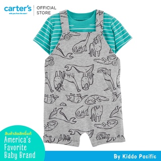 Carters Short Overalls+T Shirt 2Pc Gray L8 คาร์เตอร์เสื้อผ้าชุดเซทเอี๊ยมผ้าพร้อมเสื้อ