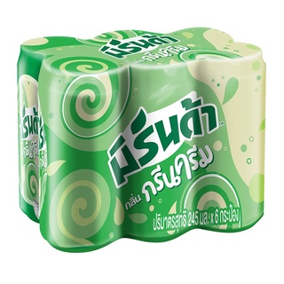 มิรินด้า สลิมแคน น้ำอัดลม กลิ่นกรีนครีม 245 มล. x 6 กระป๋อง Mirinda Slim Can Soft Drink Green Cream 245mlx6Cans