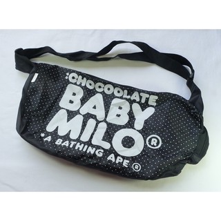 Chocoolate X Baby Milo X Bape Duffle Bag Size 17" x 10" สีดำ มือสอง ของแท้