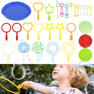 28Pcs/Set Outdoor Bubble Wand Tool Bubble Blow Maker Garden Outdoor Fun Colorful Summer Family Children Magic Big Willkey