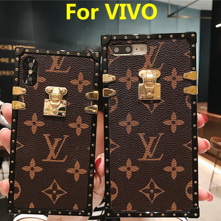 LV Buckle Chrome Phone Case For VIVO V2026 V2032 V2027 V2043 1901 1906 Y66 Y67 Y75 Y83 Y97 V5 V7 V9 
