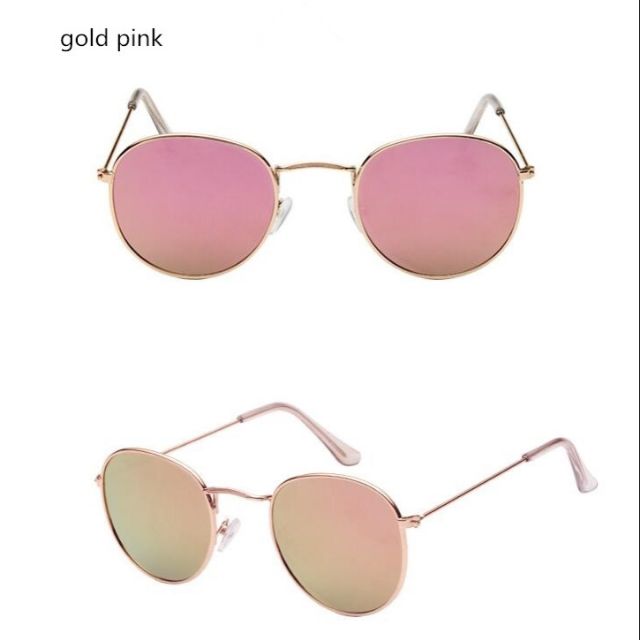 แว่นตากันแดด สีgold pink แว่นตากันแดดผู้หญิง