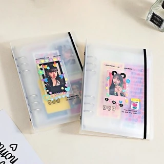 พร้อมส่ง🇹🇭 แฟ้มมีช่องหัวใจ สไตล์เกาหลี ขนาดA5 6ห่วง แฟ้มเก็บการ์ด,โปสการ์ด Photo Album (AB) #G5