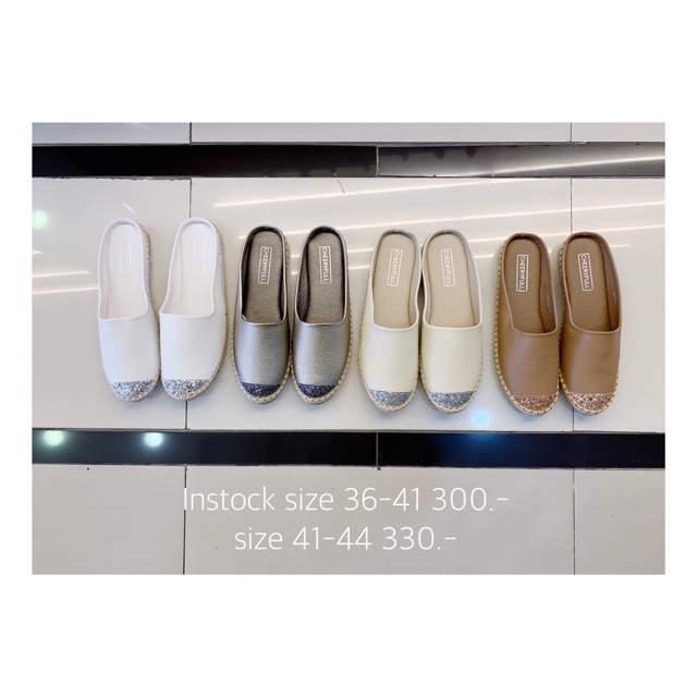 รองเท้าแตะsize 42-44 | Glitter slip on by Cheeryfull   รองเท้าเปิดส้น - รูปที่ 2