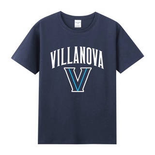 เสื้อยืดผ้าฝ้าย❡♀ﺴSummer ncaa American Villanova University บาสเก็ตบอลรอบเสื้อยืดคอกลมแขนสั้นผ้าฝ้ายพิมพ์ลายL XL  XXL 3X