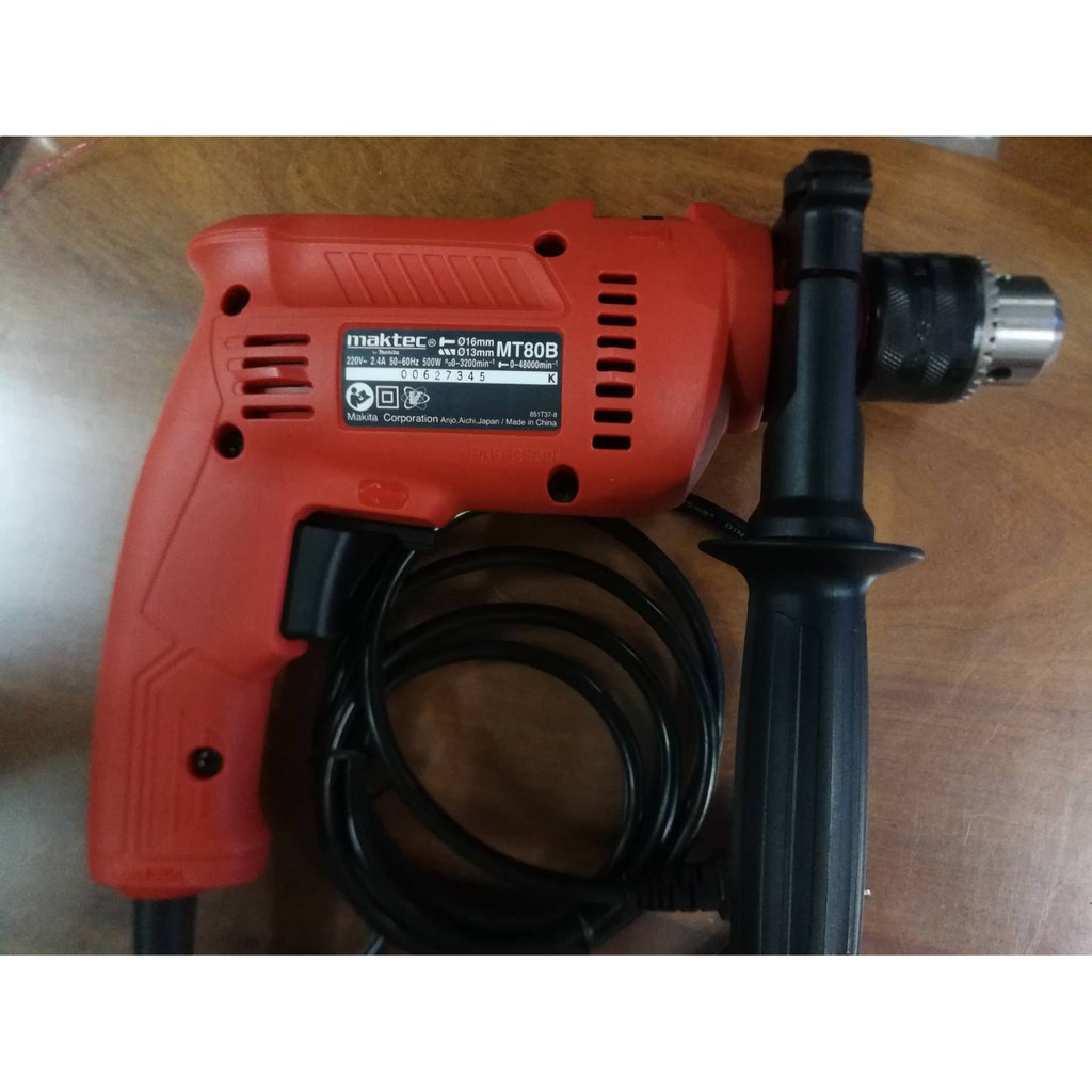 สว่านไฟฟ้าไร้สาย สว่านไฟฟ้ากระแทกได้ 16mm 500W MAKTEC รุ่นMT80B สว่านแบต  สว่านไฟฟ้า
