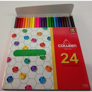 สีไม้คอลลีน#ดินสอสีไม้คอลลีน#สีคอลลีน 24สี 24แท่ง colleen หัวเดียว
