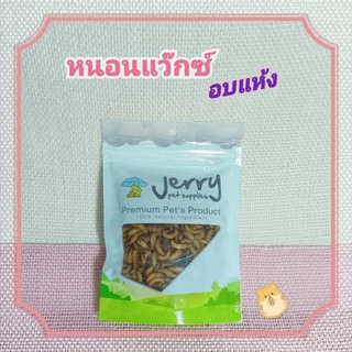 หนอนแว๊กซ์อบแห้ง หนอนน้ำผึ้งอบแห้ง ขนาด 20g Dried waxworm