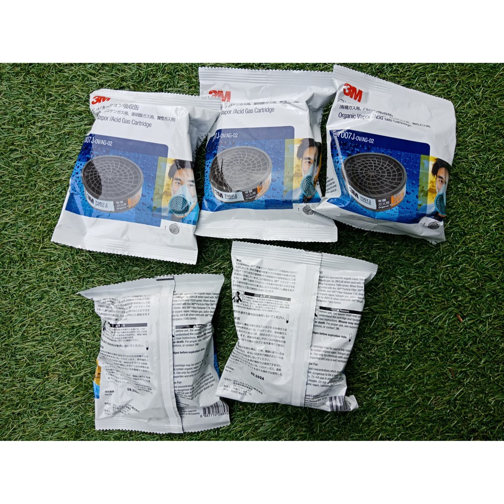 ตลับกรอง 3M 7007J (J=ผลิต ญี่ปุ่น) ไม่ใช่เกาหลี (K) ตลับกรองสารอินทรีย์และกรดแก๊ส 3M 7007K
