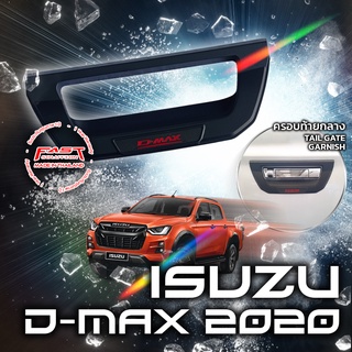 ครอบมือเปิดท้าย Dmax 2020 - 2022 ครอบท้ายกลาง(ครอบฝาท้าย อีซูซุ ดีแม็ก Dmax โลโก้แดง สีโครเมียม ดำด้าน เคฟล่า ไทเทเนียม)