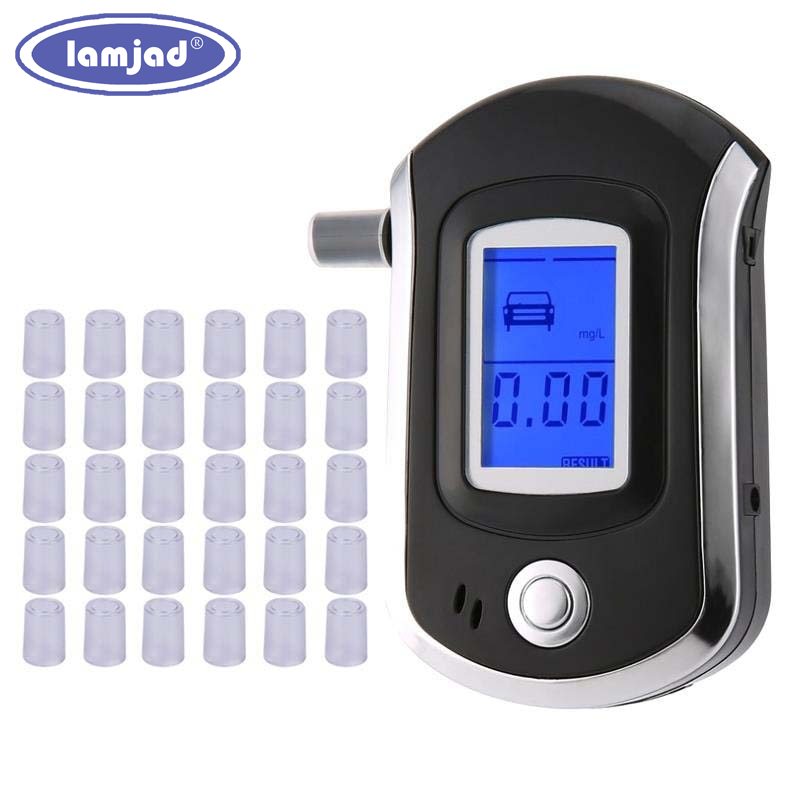 (ส่งจากไทย）Alcohol meter，Alcohol Tester Digital Breath Alcohol Tester Free 6 pcs (new version of AT-6000)