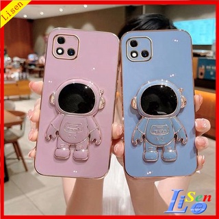 เคส Realme C11 2021 เคส Realme C20 C11 C21Y C25Y C21 C17 7i Realme C30 C35 C15 C12 เคสโทรศัพท์มือถือ ลายนักบินอวกาศ พร้อมขาตั้ง สําหรับ YHY