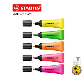 [Official Store] STABILO Neon (72/24,72/33,72/54,72/56,72/58)ปากกา ปากกาเน้นข้อความ ปากกาไฮไลท์ ด้ามนิ่ม ชุด 5 สี