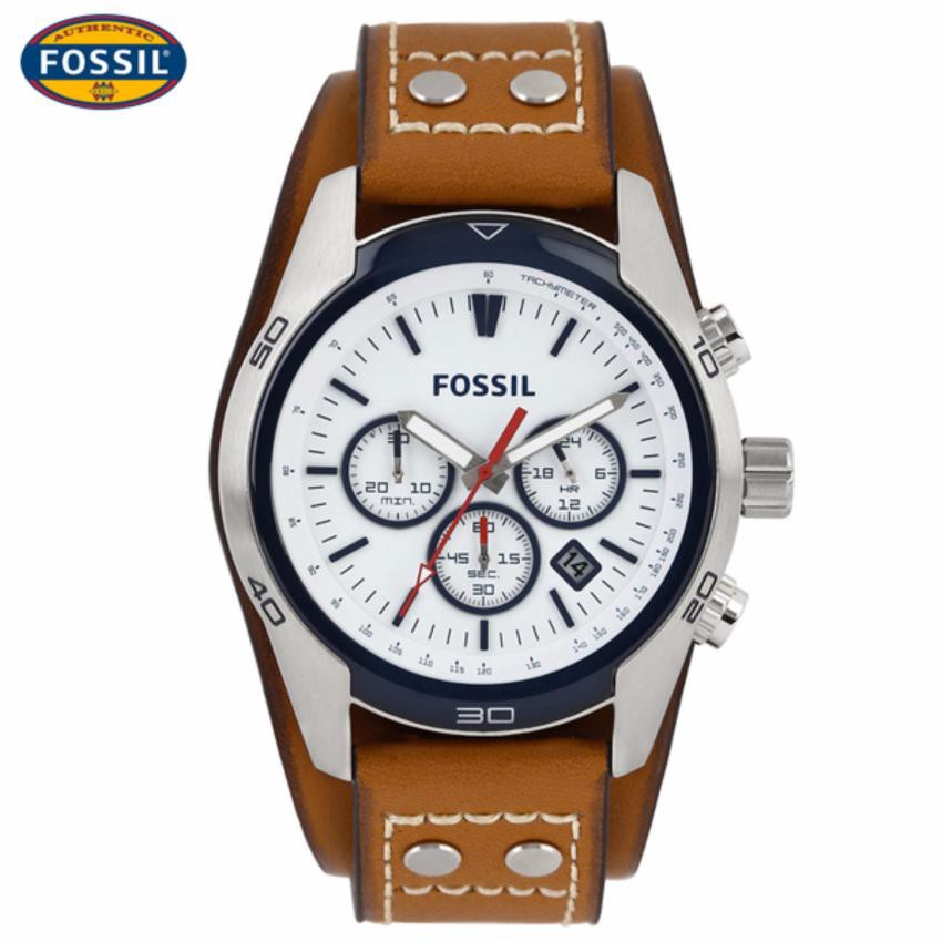 นาฬิกาข้อมือ Fossil CH2986 Coachman Chronograph Dial Tan Leather Men's Watch