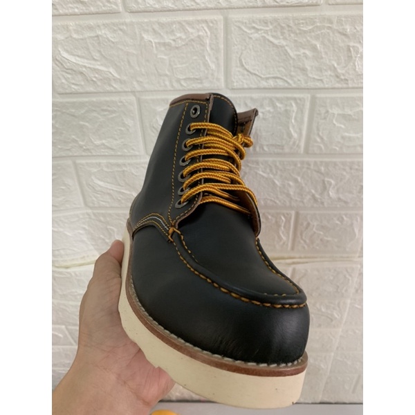 รองเท้าหนัง หุ้มข้อ ทรงวิง สีดำ (size37-47) วิงดำ มีแบบหัวใส่เหล็กด้วยน้า