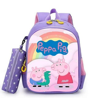 กระเป๋าเป้นักเรียน ลายการ์ตูน PEPPA PIG คุณภาพดี สําหรับเด็กอนุบาล และประถม