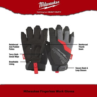 Milwaukee Fingerless Gloves ถุงมือ 48-22-9741 (ไซร์-M) หรือ ถุงมือ 48-22-9742 (ไซร์-L)