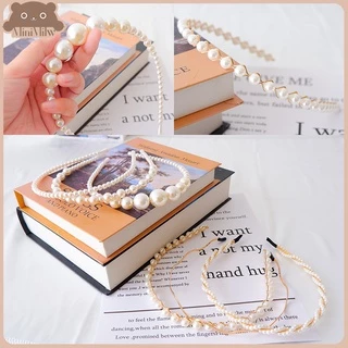 [พร้อมส่ง] ที่คาดผมมุก ประดับไข่มุก น่ารัก สไตล์เกาหลี ใส่ได้หลายลุค มี 32 แบบ : MiniMilwʕ•ᴥ•ʔ