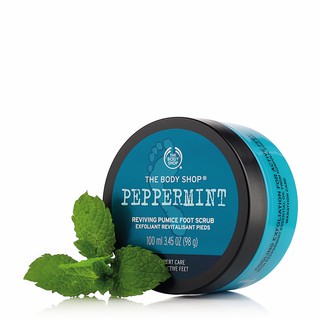 THE BODY SHOP PEPPERMINT REVIVING PUMICE FOOT SCRUB เปปเปอร์มินต์ รีไวฟ์วิ่ง พัมมิส ฟุต สครับ 100 มล. ผลิตภัณฑ์ขัดผิว ผล