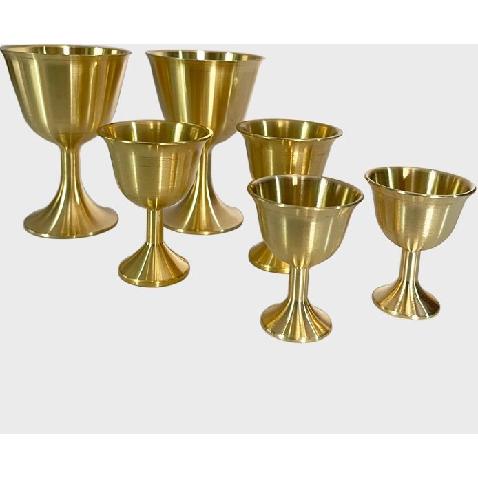 แก้วน้ำ ทองเหลืองแท้ 100% Brass cup สไตล์โบราณ glass แก้วเครื่องดื่ม บูชา Fengshui Glass gift ของขวัญ แก้วน้ำถวายพระ