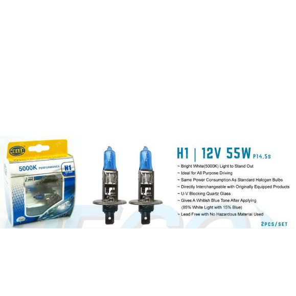 HELLA H1 12V 55W P14.5S 5000K BULB