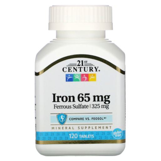 21st Century, Iron, 65 mg [ 120 Tablets ] with Calcium, now Foods Iron, nature's Bounty Iron, solara