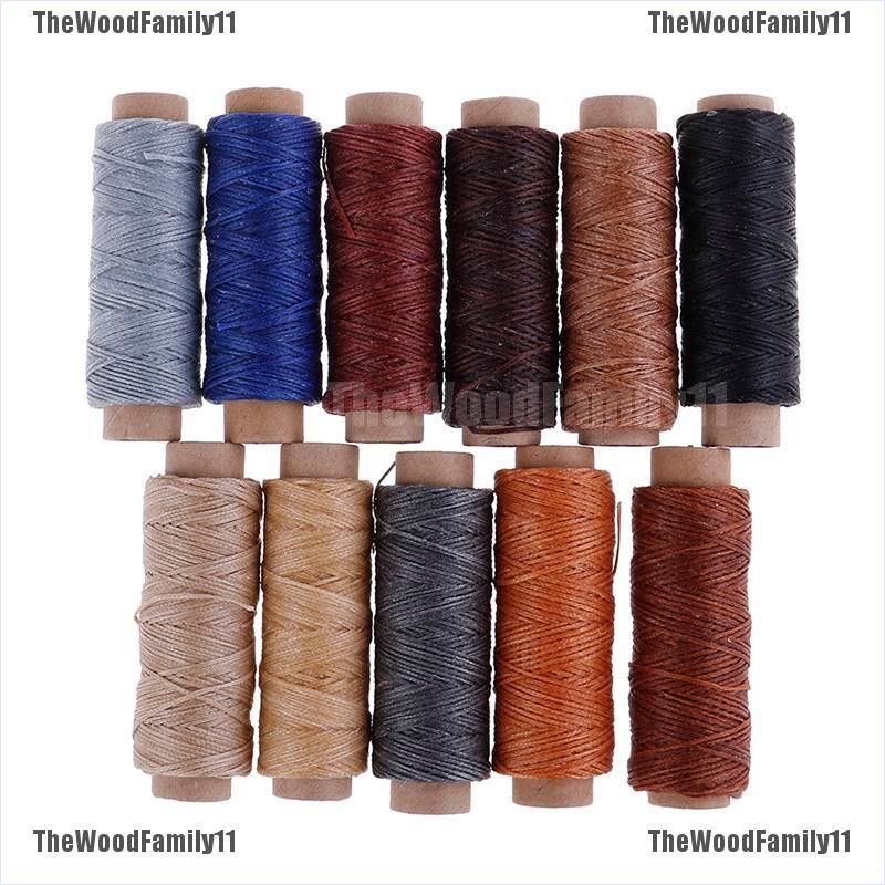 TWF 50m/Roll Leather Sewing Flat Waxed Thread Wax String Hand Stitching