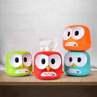 กล่องกระดาษทิชชู่ตัวการ์ตูนรูปนกฮูกคละสี***สินค้าพร้อมส่ง***