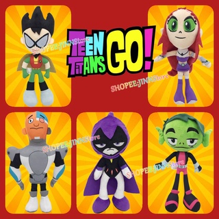 Jinn TEEN TITANS GO ตุ๊กตาฟิกเกอร์ Robin Beast Raven Cyborg Starfire ขนาด 25 ซม. ของขวัญวันเกิด สําหรับเด็กผู้ชาย