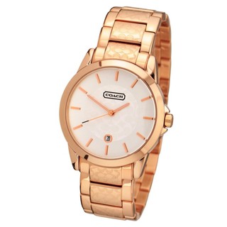 Coach 14601259 White Dial Rose Gold Bracelet Unisex Watch(Black)