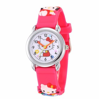 นาฬิกาข้อมือ Hello Kitty 3D นาฬิกาซิลิโคน Silicone Band นาฬิกาซิลิโคน Children Kid Cartoon นาฬิกาข้อมือควอตซ์