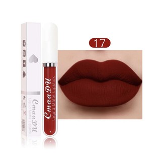 ลิปกลอสกันน้ำ เนื้อแมท สีน้ำตาลอมแดง Matte Waterproof Lip Gross 17 Maroon