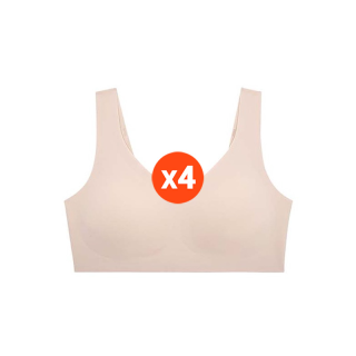 Sabina ซาบีน่า เสื้อชั้นใน (ไม่มีโครง) (Set 4 ชิ้น) รุ่น Seamless Fit รหัส SBXK119CD สีเนื้อเข้ม