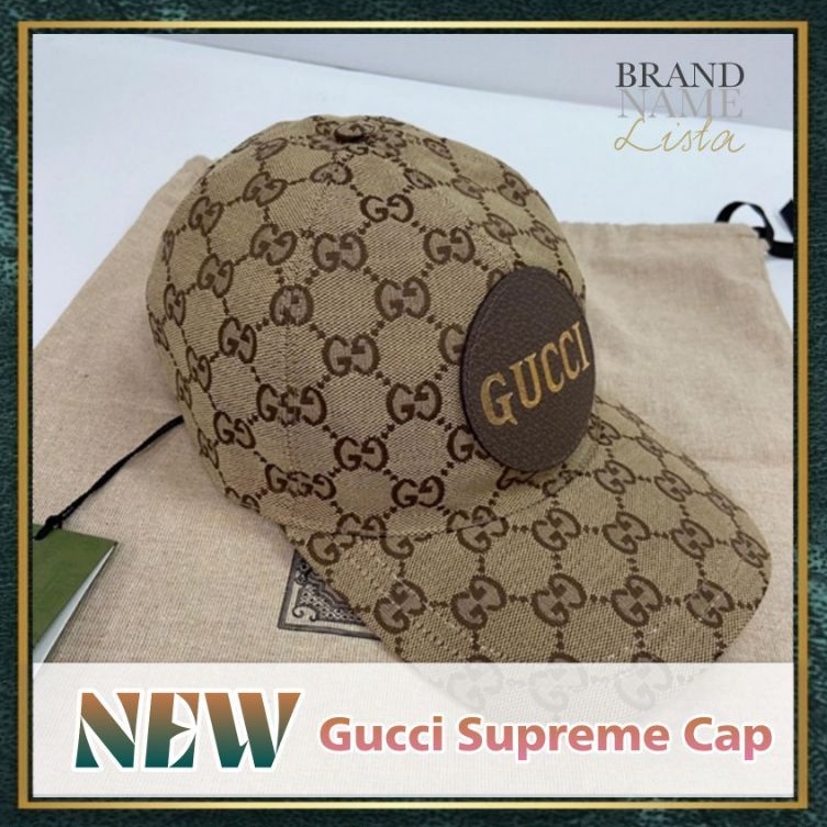 [สอบถามก่อนกดซื้อ]​ แท้​ 💯 New Gucci Supreme CapSize M ปรับสายด้านหลังได้อุปกรณ์ ถุงผ้า การ์ด