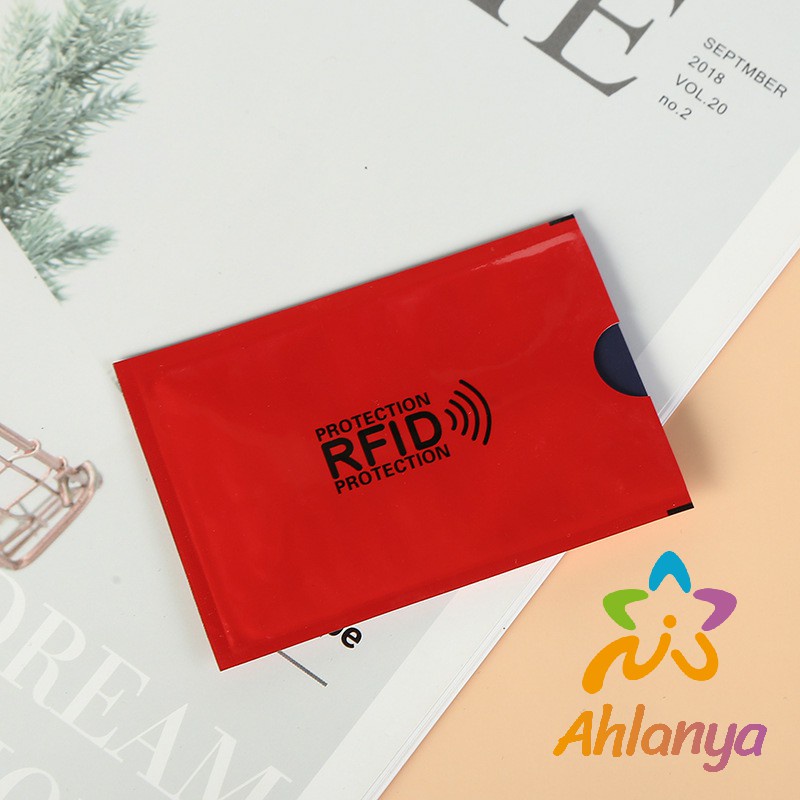 Ahlanya ซองอลูมิเนียมใส่บัตรเครดิต กันขโมยข้อมูล RFID กันขโมย ปลอกการ์ดฟอยล์ bank card case