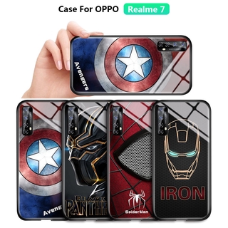  For Realme 7 Realmer 7 5G Realme 7 Pro Realmne X7 Pro 4G/5G 7i Marvel เคสโทรศัพท์กระจกเทมเปอร์ฝาหลัง Cover เคสโทรศัพท์