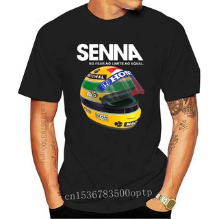 เสื้อยืดคอกลม แขนสั้น ผ้าฝ้าย ลาย Ayrton Senna Helmet 1 Race Car สําหรับผู้ชาย OHflhk57HAnehk08Size S-5XL