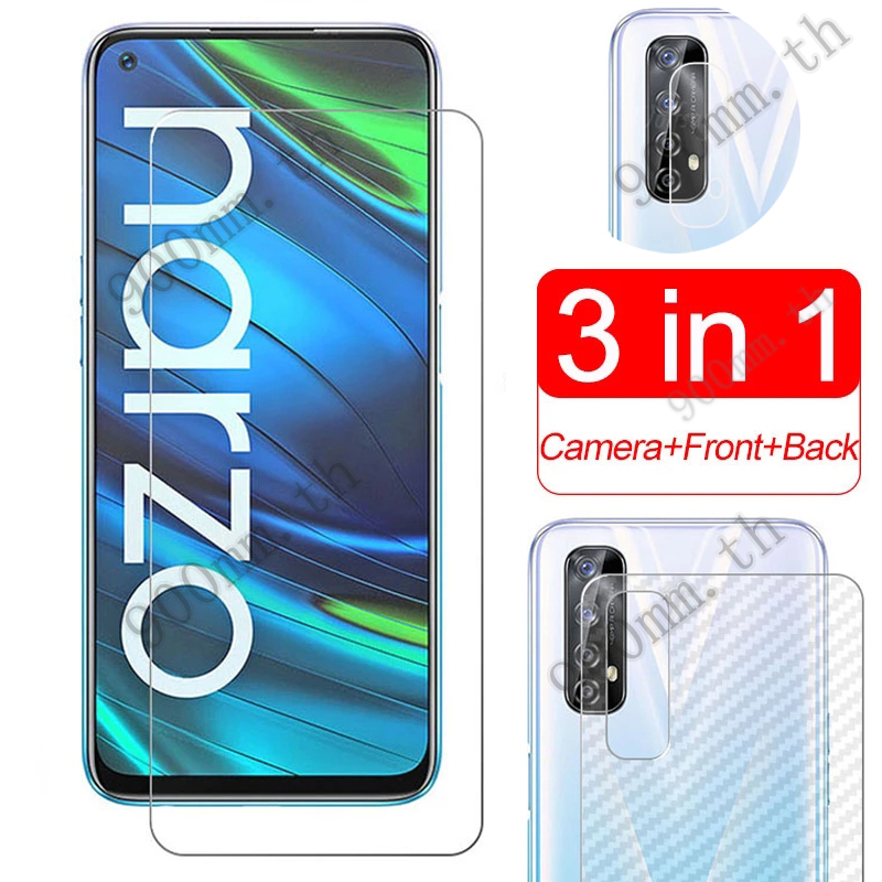 3-in-1 ฟิล์มกระจก Realme Narzo 20 Pro กระจกนิรภัย Realme C17 C15 Narzo 20 20A 10 Realme 7 7i 5 Pro ป