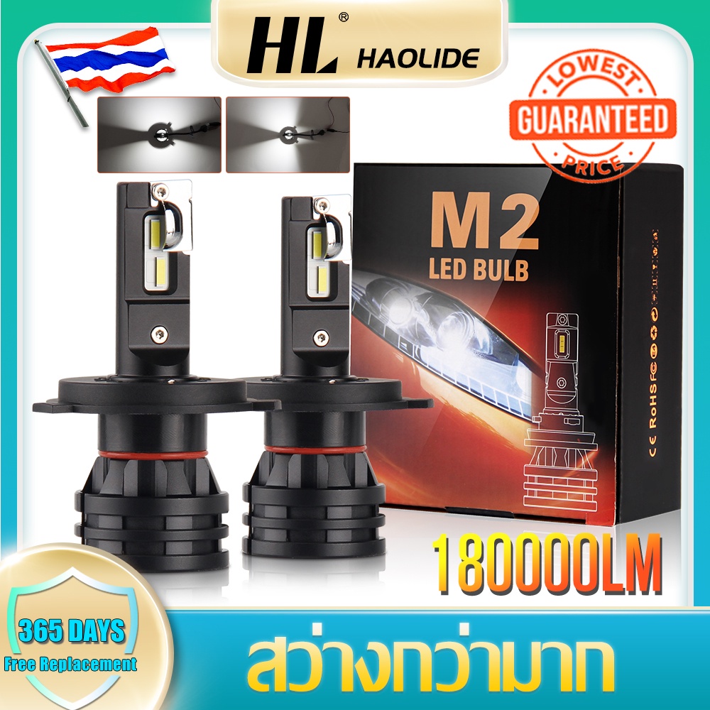 HL 18000LM  LED ไฟหน้าหลอดไฟ H1 H4 หลอดไฟ led รถยนต์ H7 H11 9005 9006 ไฟหน้าสำหรับรถยนต์ Turbo LED หลอดไฟอัตโนมัติ 1 คู่