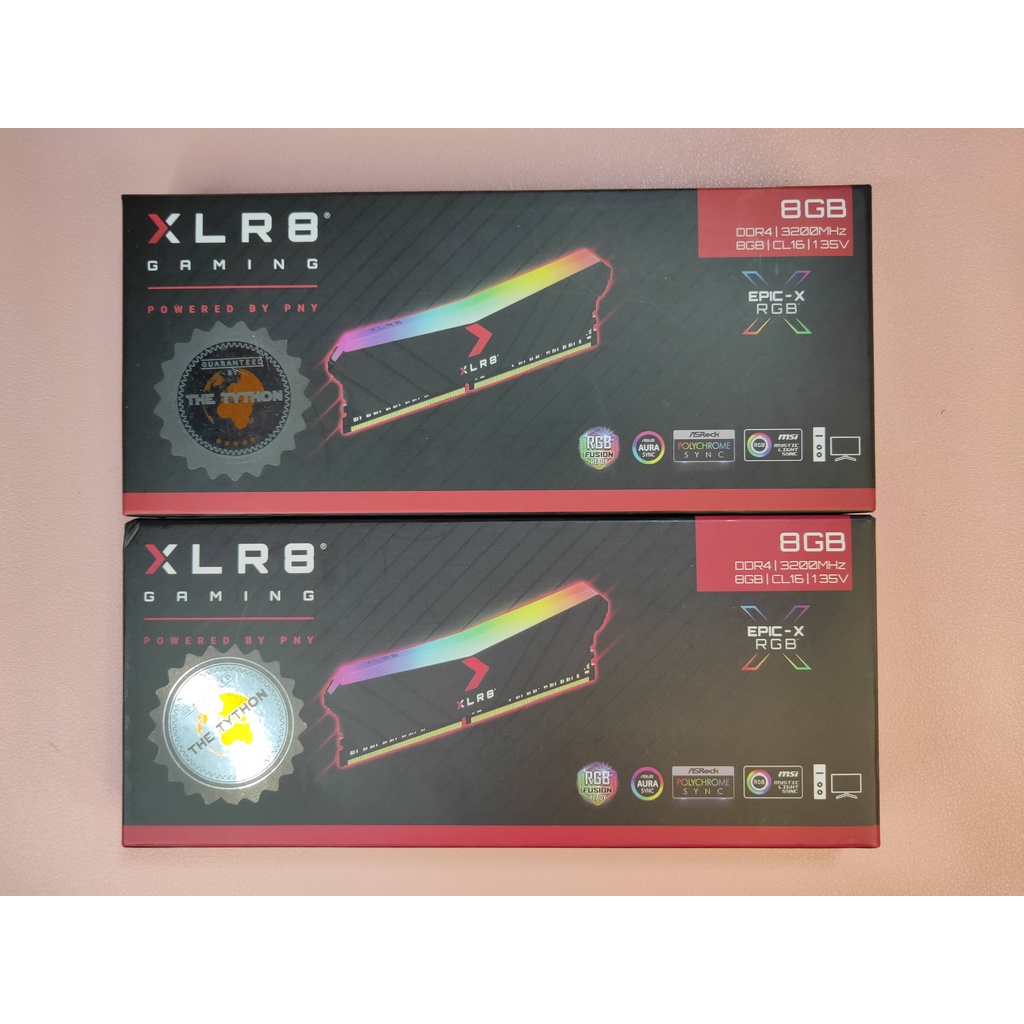 RAM PNY XLR8 RGB 8GB Single 3200MHz BLACK  ( มือสอง )